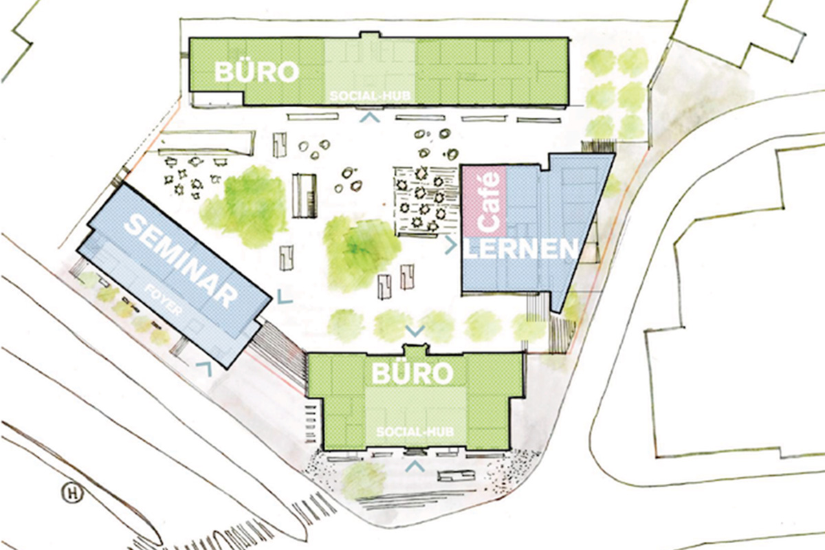 Bauprojekte Universität Bern, Planskizze Machbarkeitsstudie Areal Engehalde