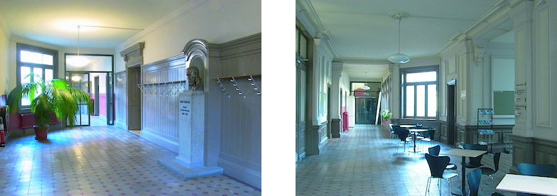 Eingshalle und Korridor im Anatomiegebäude, Bühlstrasse 26