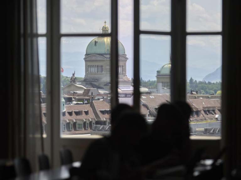 Universität Bern, Hörraum Blick aufs Bundeshaus