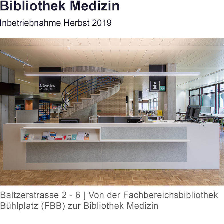 Bibliothek Medizin Empfangsbereich