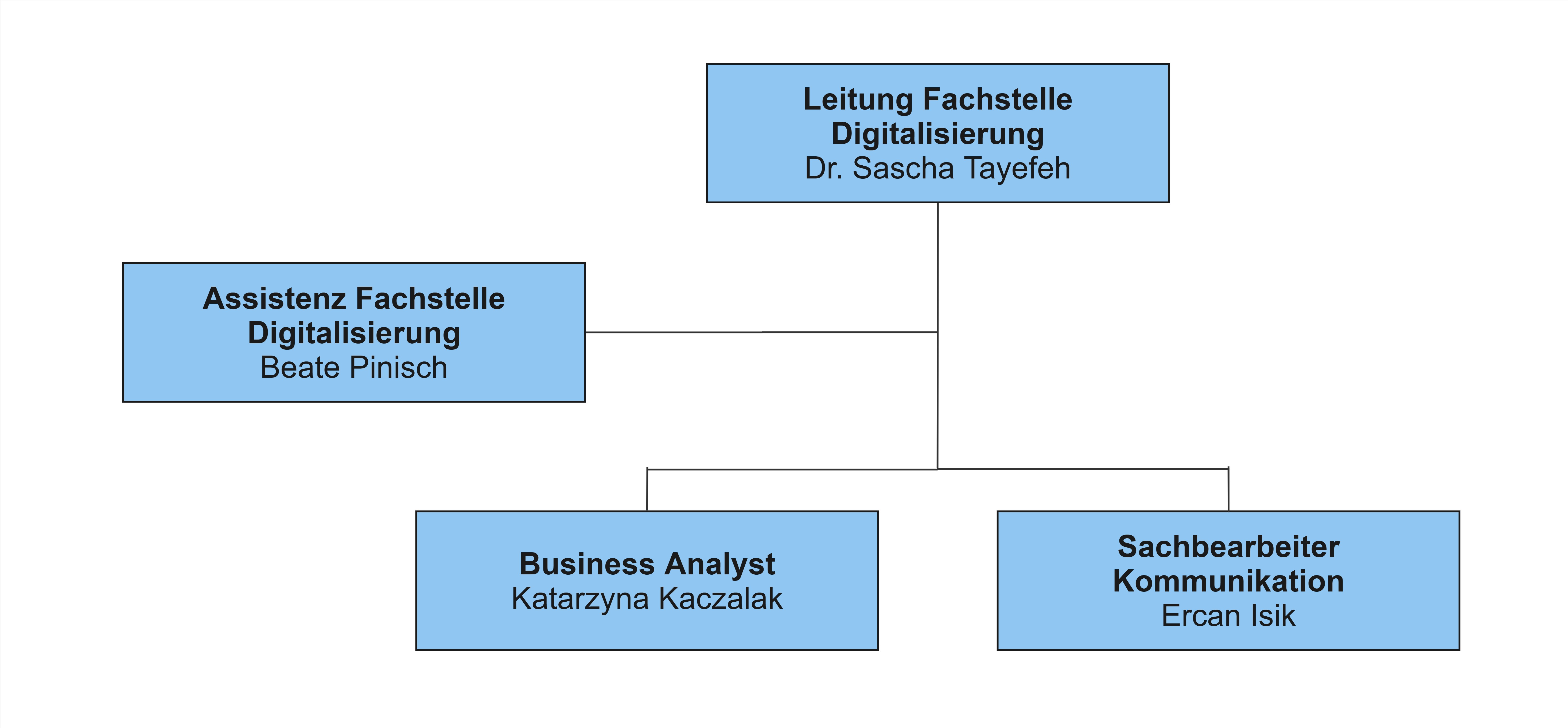 Das Organigramm der Fachstelle Digitalisierung