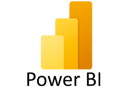 Zu sehen ist das Logo von PowerBI - Gelbe Balken vor schwarzem Hintergrund