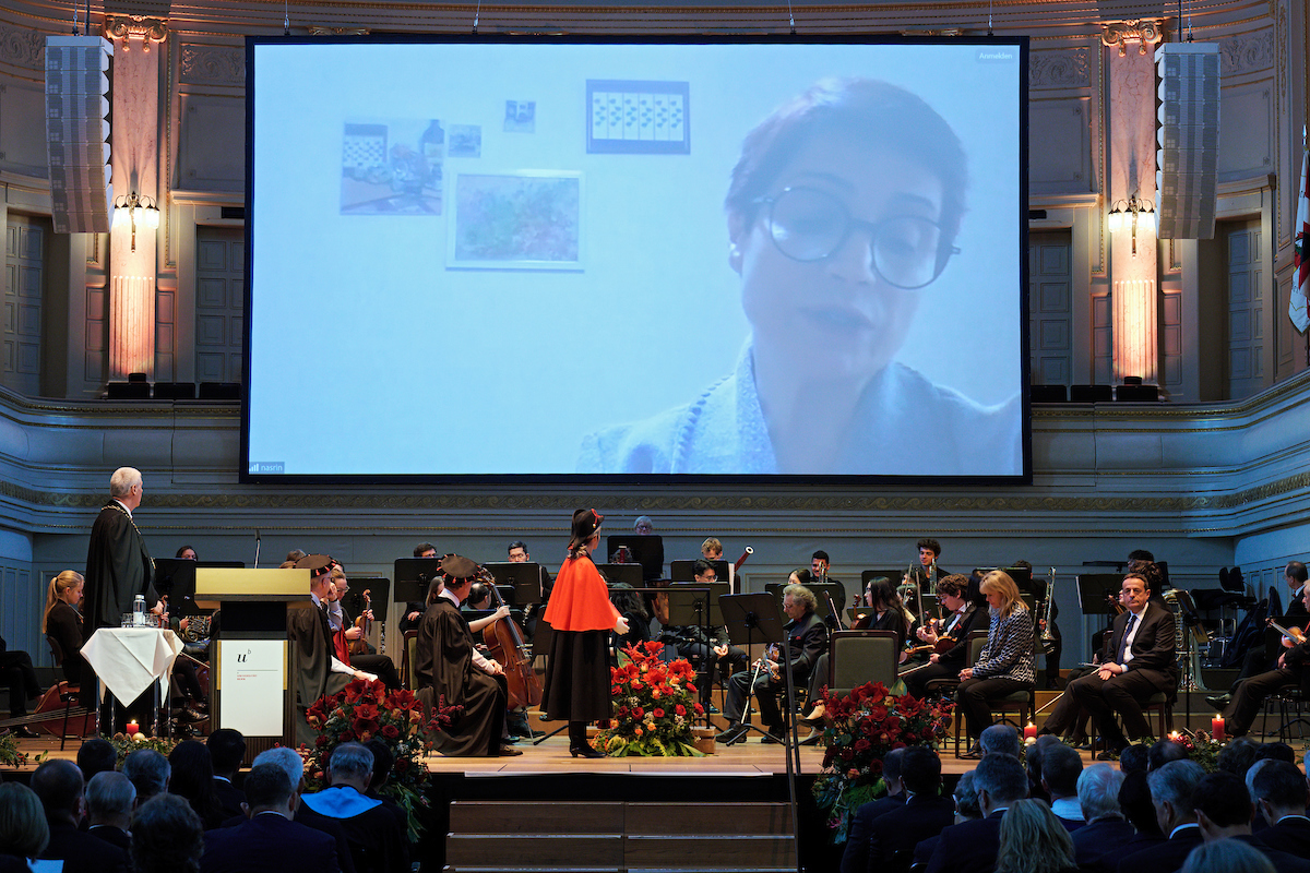 Nasrin Sotoudeh, Ehrendoktorin erhielt ihren Ehrendoktortitel aufgrund einer Ausreisesperre per Livestream