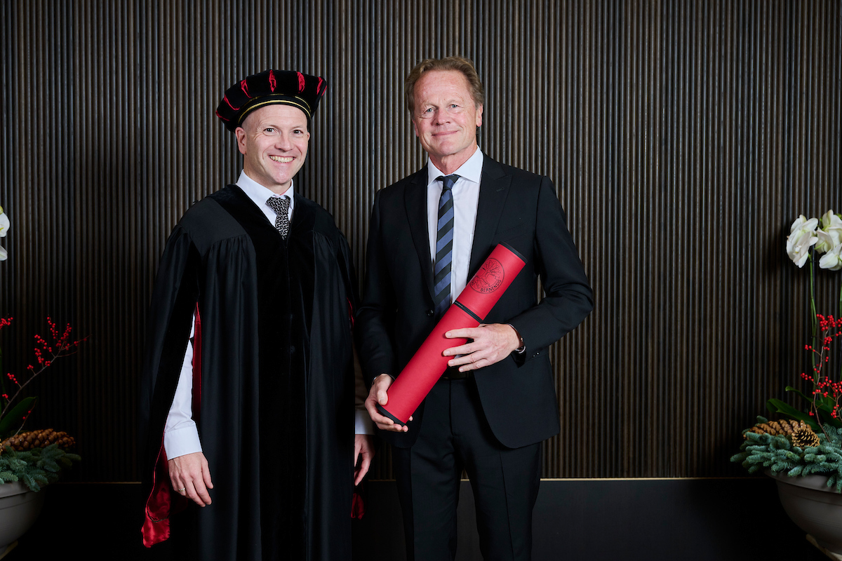 Stefan Troche, Dekan Philosophisch-humanwissenschaftliche Fakultät und Sigmund Loland, Ehrendoktor