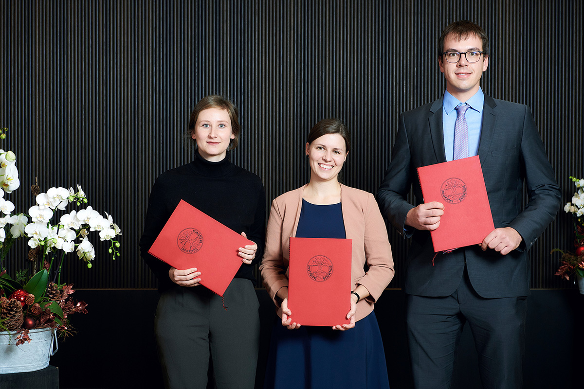 Cristina Höhener, Nora Merete Gerhards und Olivier Felix Biner, Preisträgerinnen und Preisträger Dr. Lutz Zwillenberg-Preis.
