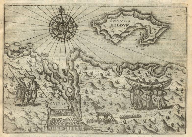 Abbildung einer historischen Karte, die die Halbinsel Kola zeigt
